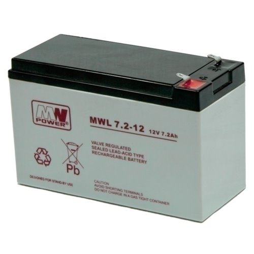 Akumulator żelowy 12V/7,2Ah MWL T2