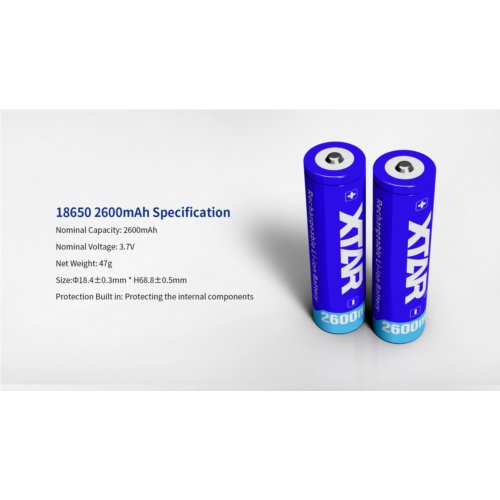 XTAR 18650-260PCM 2600mAh Li-ION