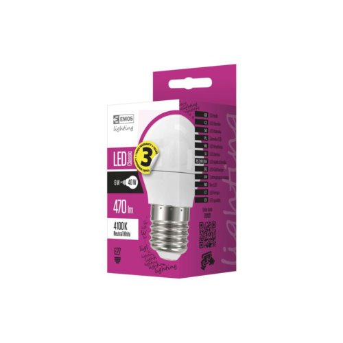 Żarówka EMOS kulka LED E27 5W NW ZQ1121