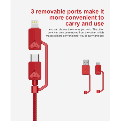 Przewód XTAR PDC-3 USB RED 3A 10Gbps    